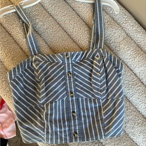 Striped Blue and White Women's Top